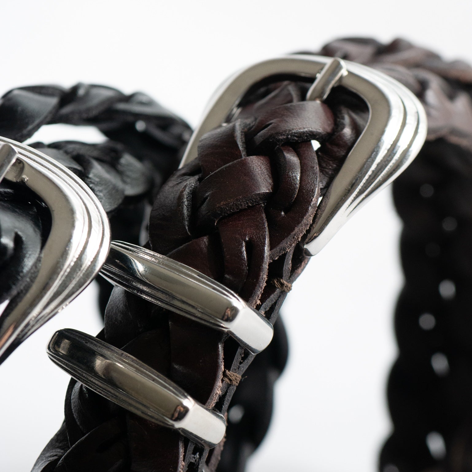 HAND-BRAIDED / asolina | leather mesh belt | W06