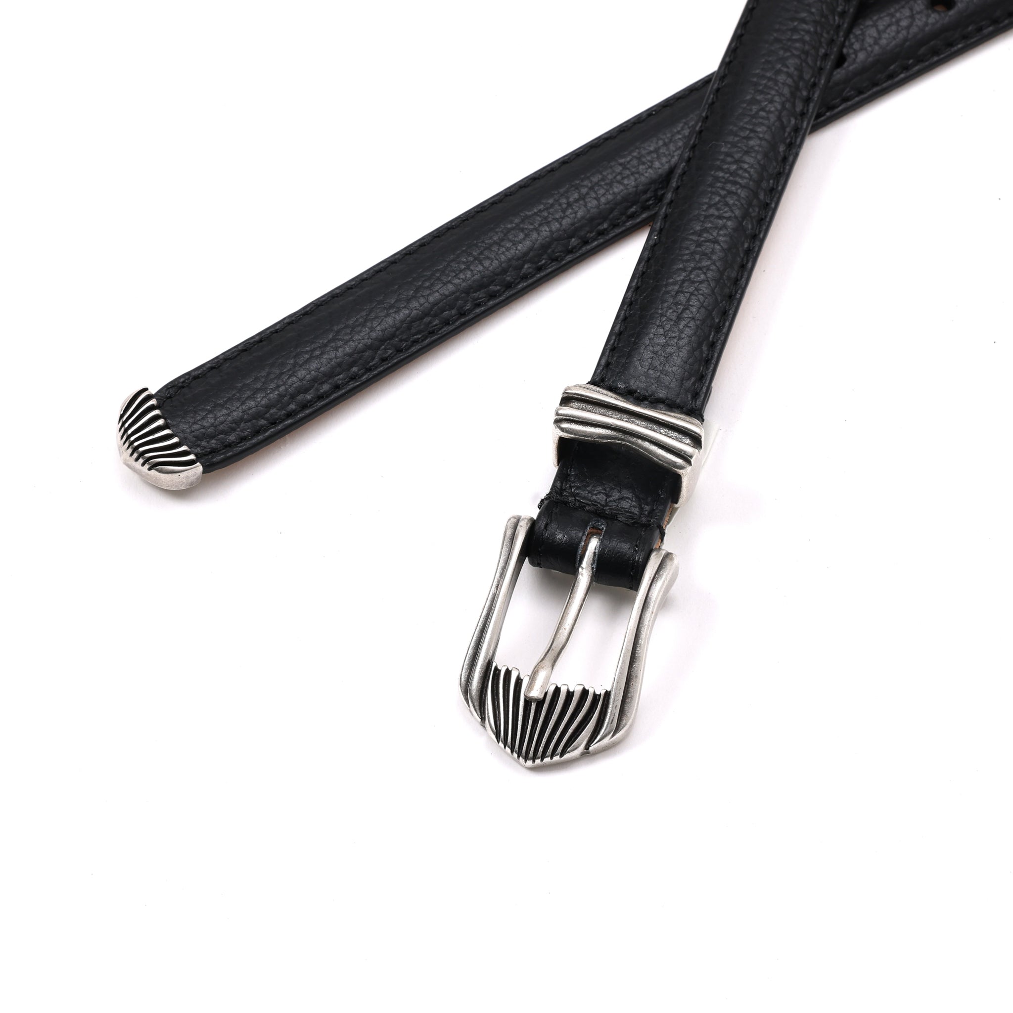 SHRINK EMBOSSED LEATHER WESTERN BELT | W05