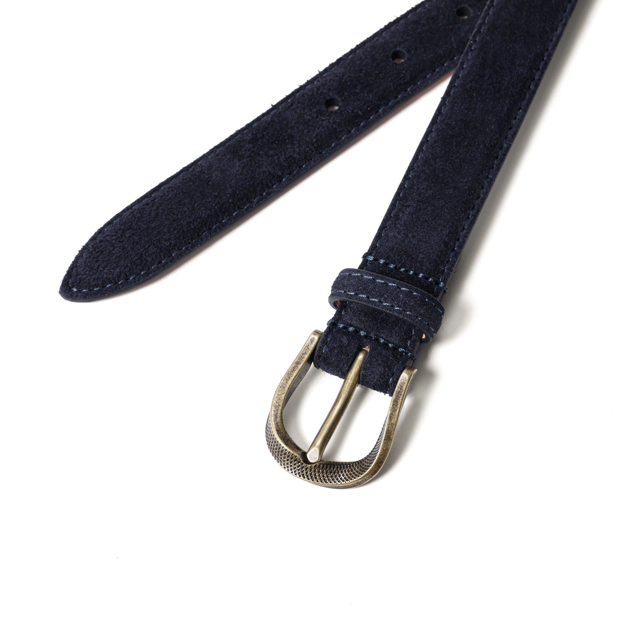 スエードレザー ツイストバックルベルト(GOLD) | 25mm