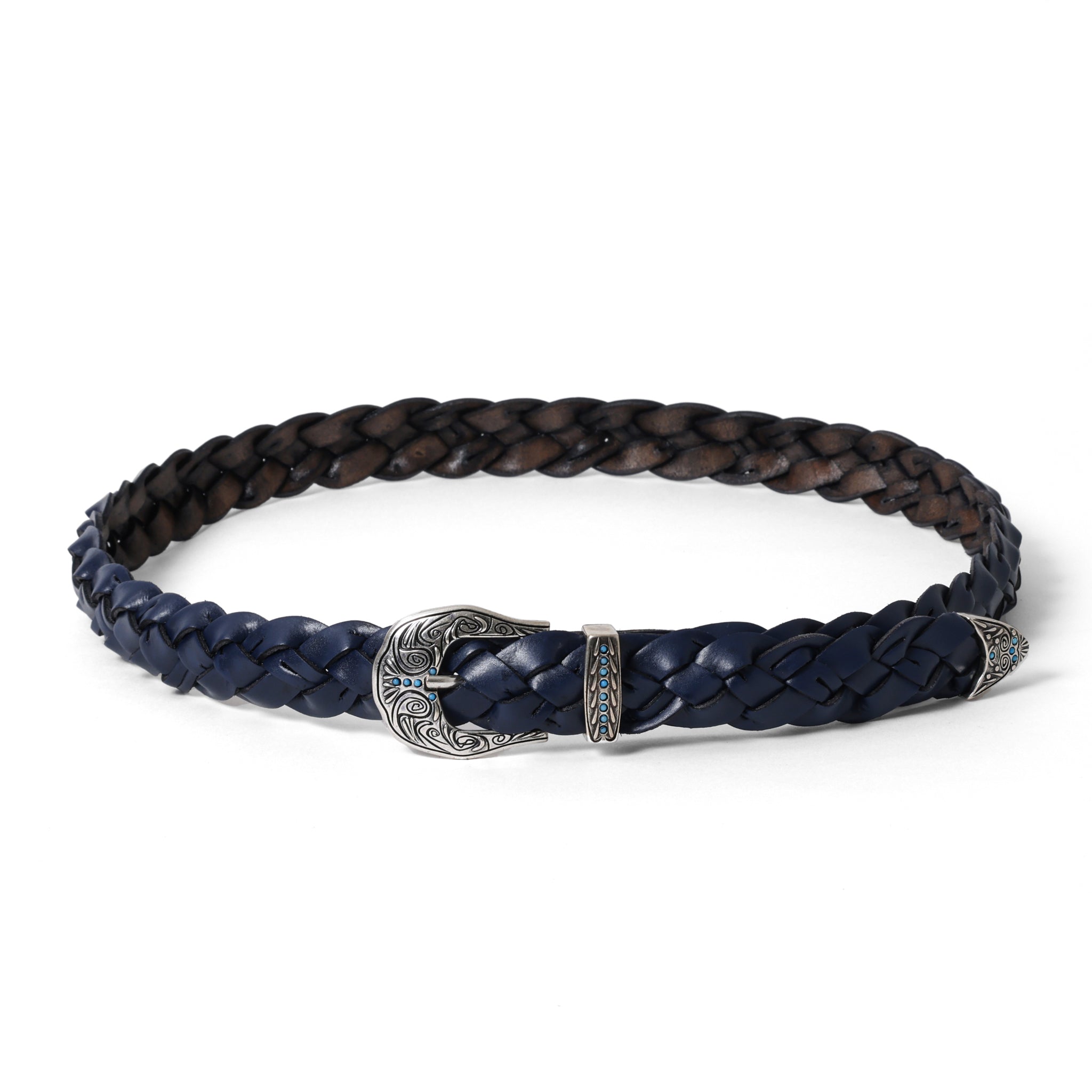 カウレザー ウェスタンメッシュベルト asolina W07 (SILVER) | 25mm