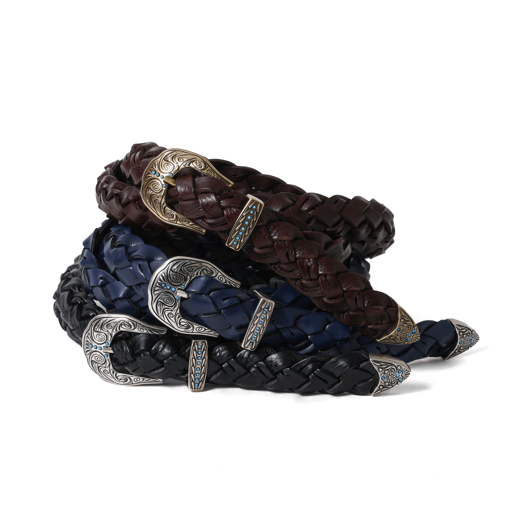 カウレザー ウェスタンメッシュベルト asolina W07 (SILVER) | 25mm