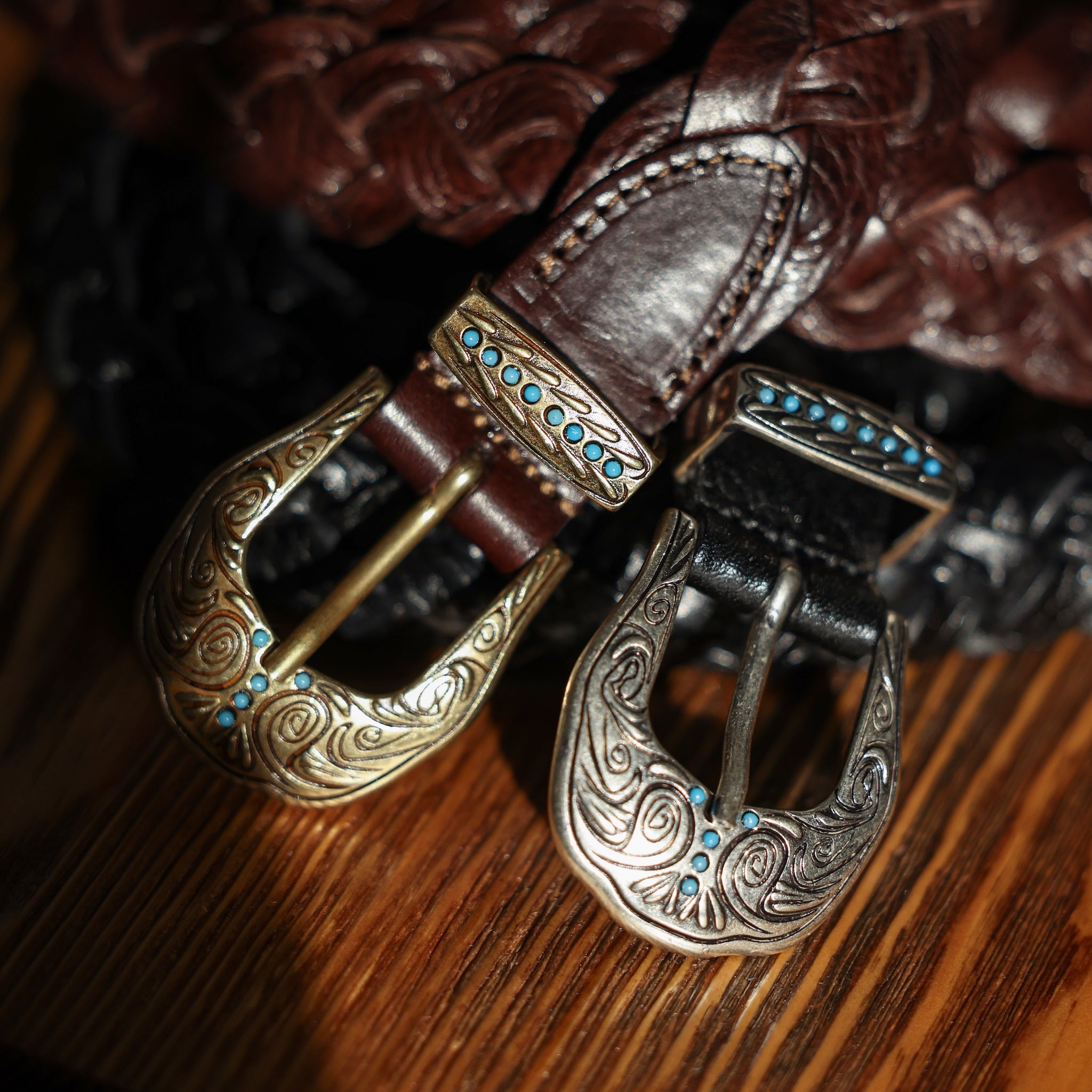 カウレザー ウェスタンメッシュベルト asolina W07 (GOLD) | 25mm