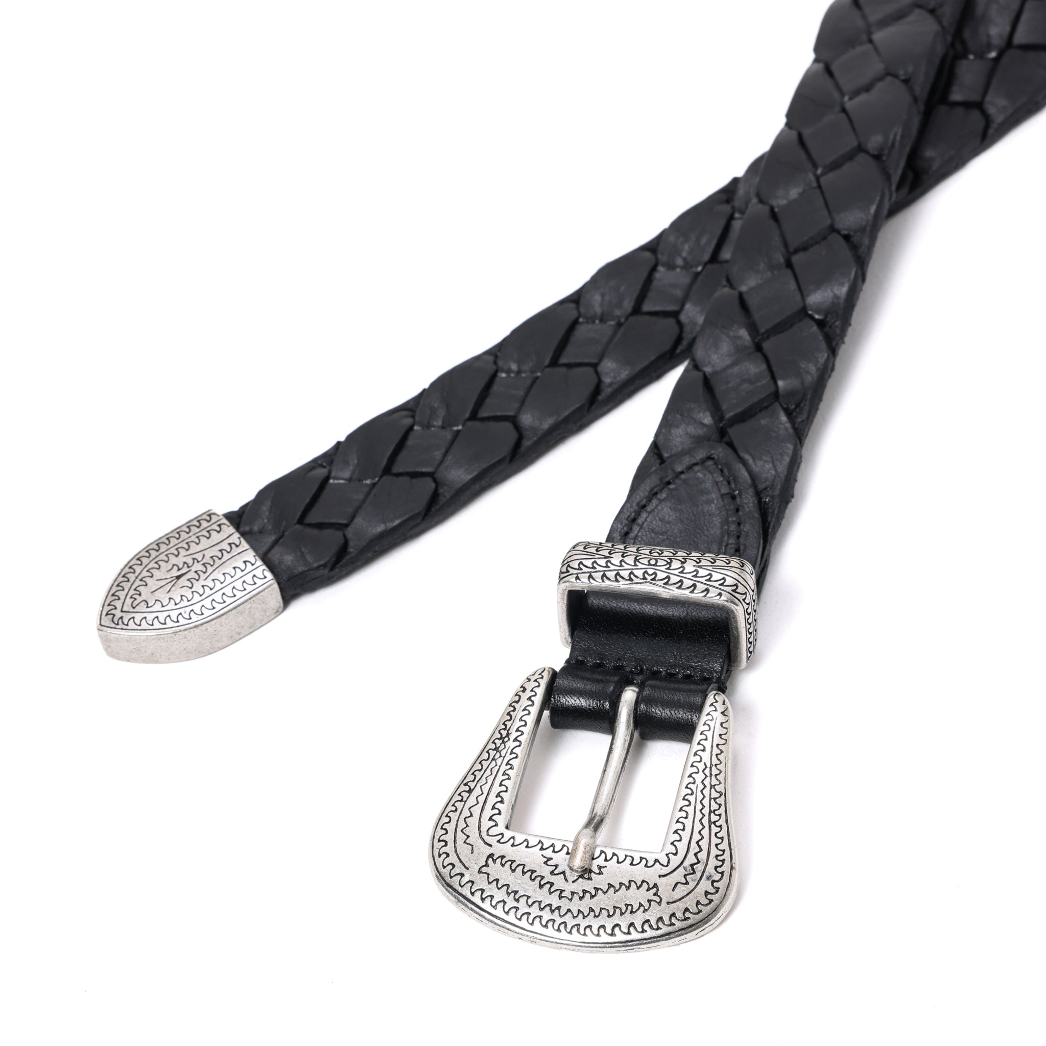 カウレザー ウェスタンメッシュベルト W08 (SILVER) | 25mm