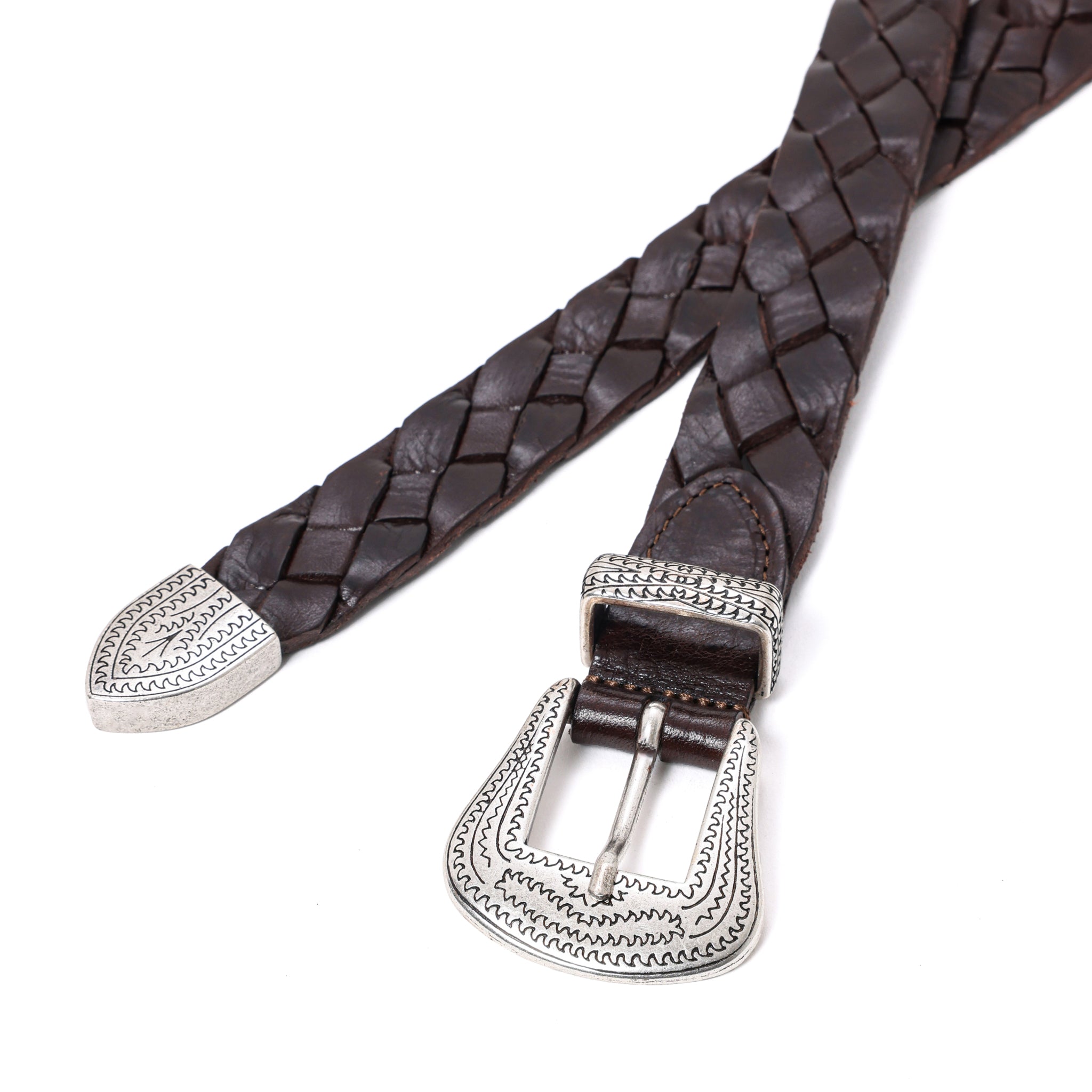 カウレザー ウェスタンメッシュベルト W08 (SILVER) | 25mm