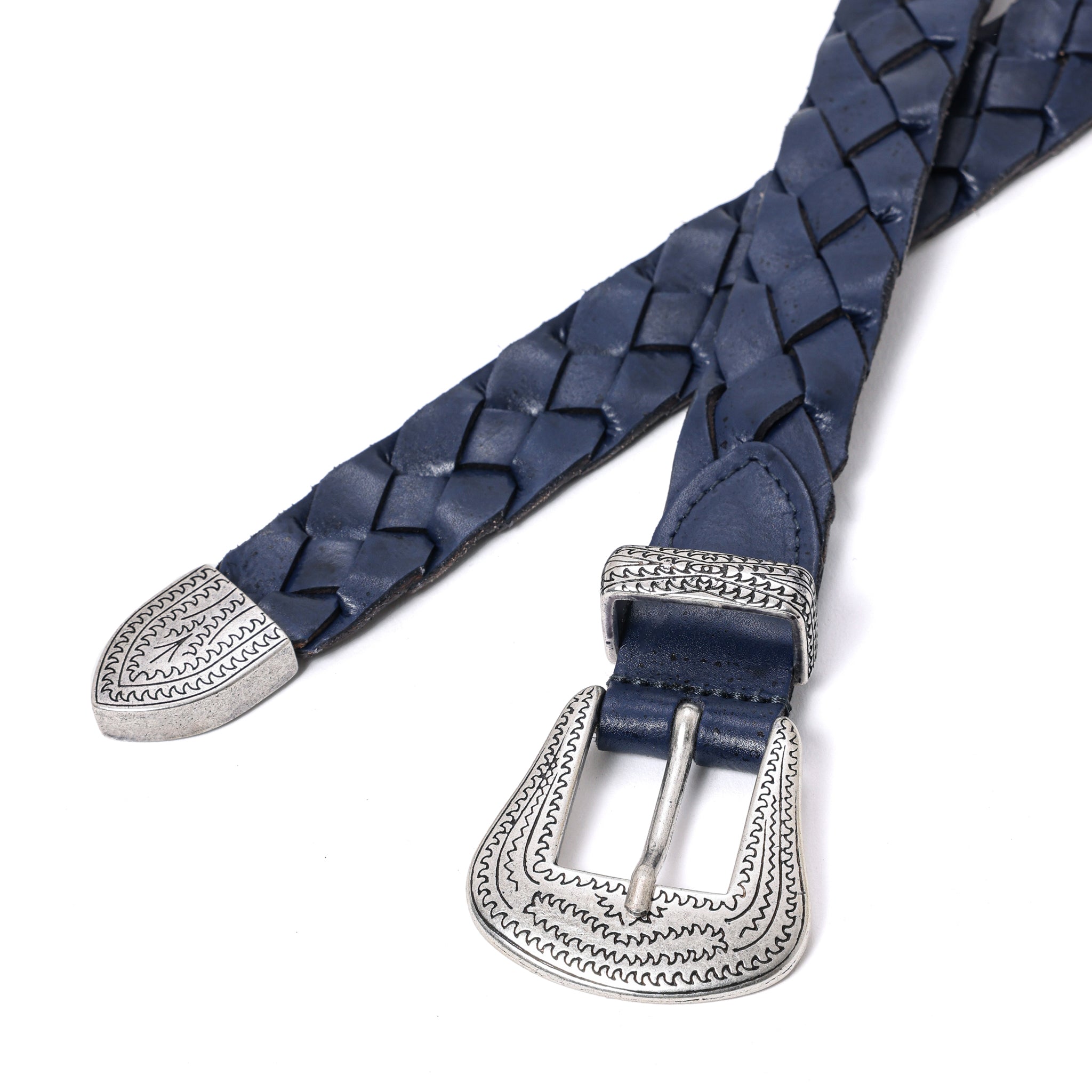 カウレザー ウェスタンメッシュベルト W08 (SILVER) | 25mm