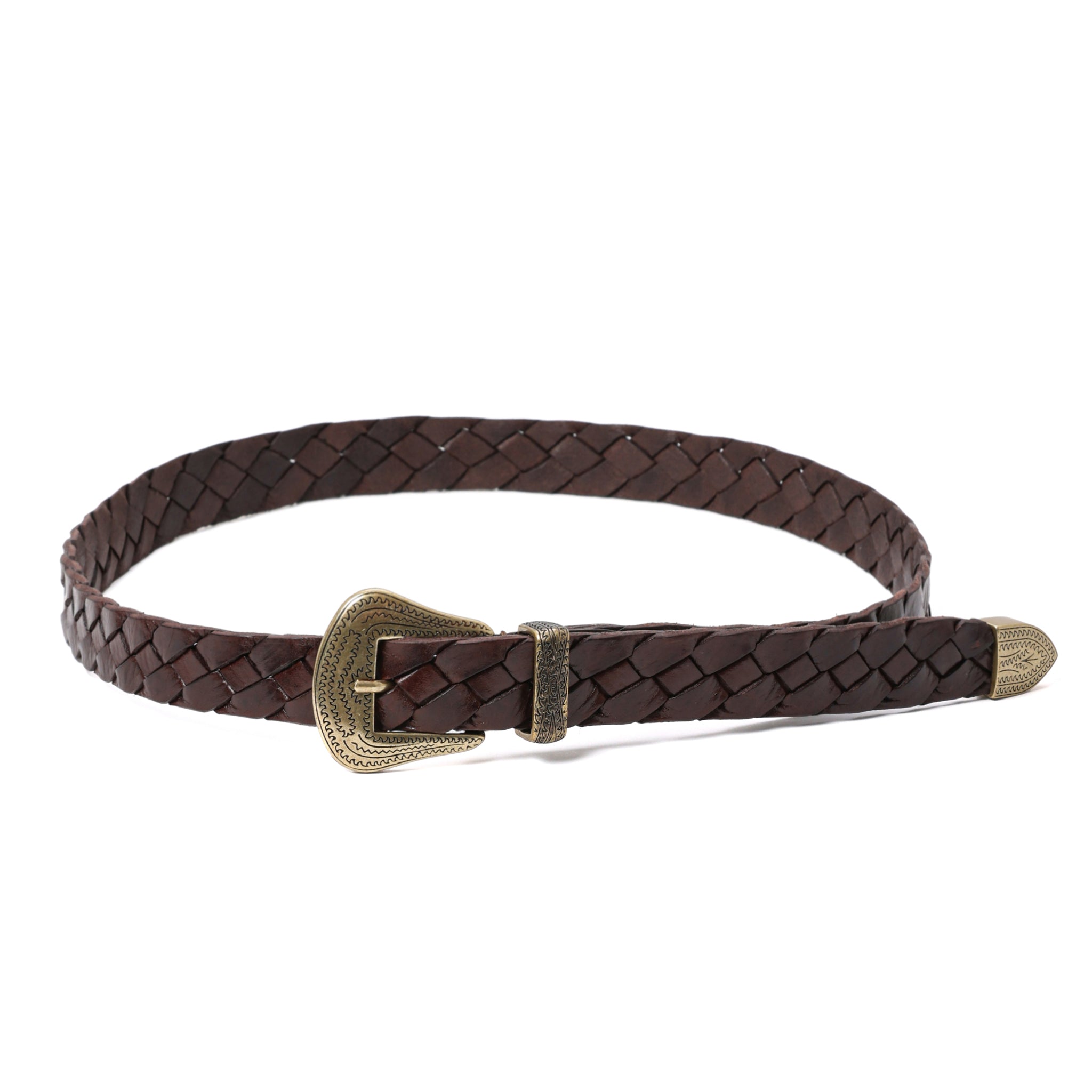 カウレザー ウェスタンメッシュベルト W08 (GOLD) | 25mm