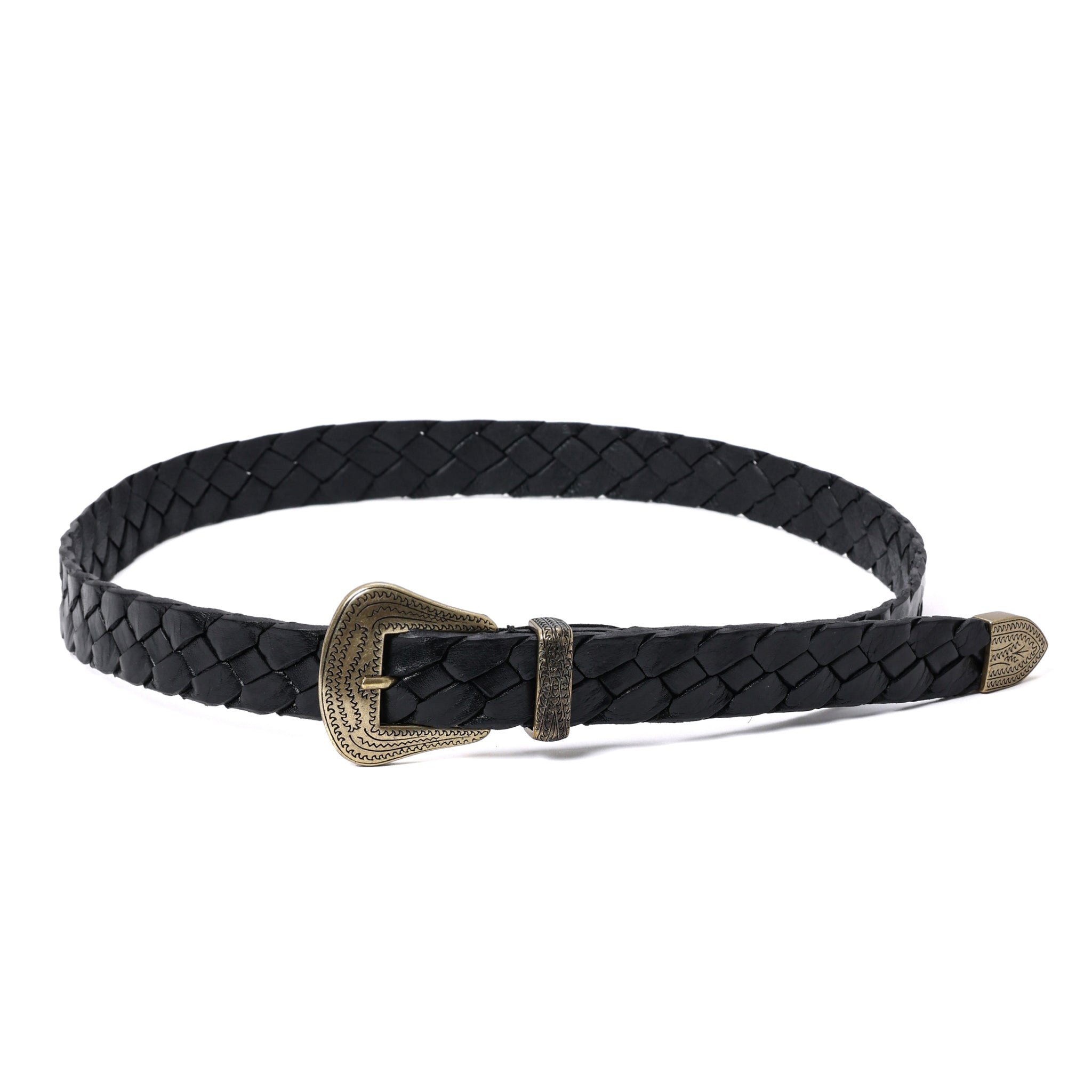 カウレザー ウェスタンメッシュベルト W08 (GOLD) | 25mm