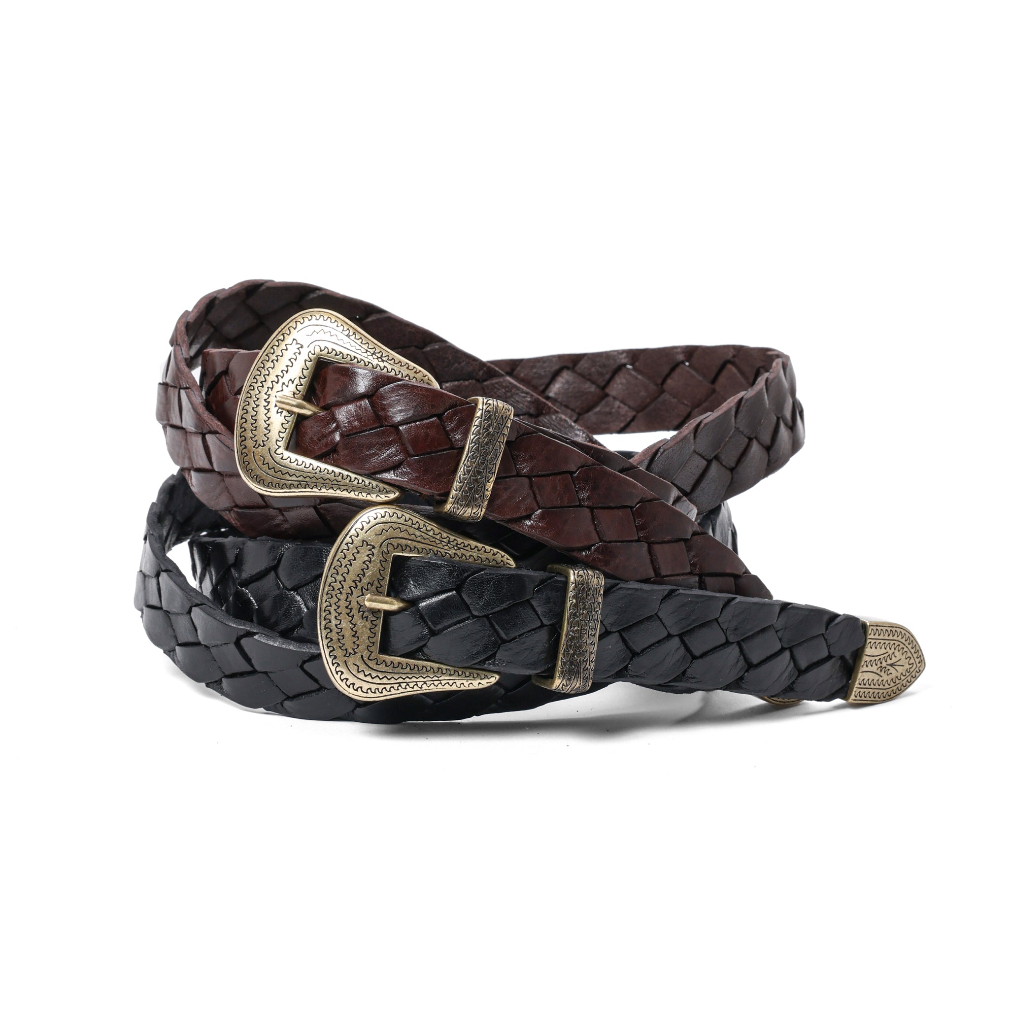 カウレザー ウェスタンメッシュベルト W08 (GOLD) | 25mm