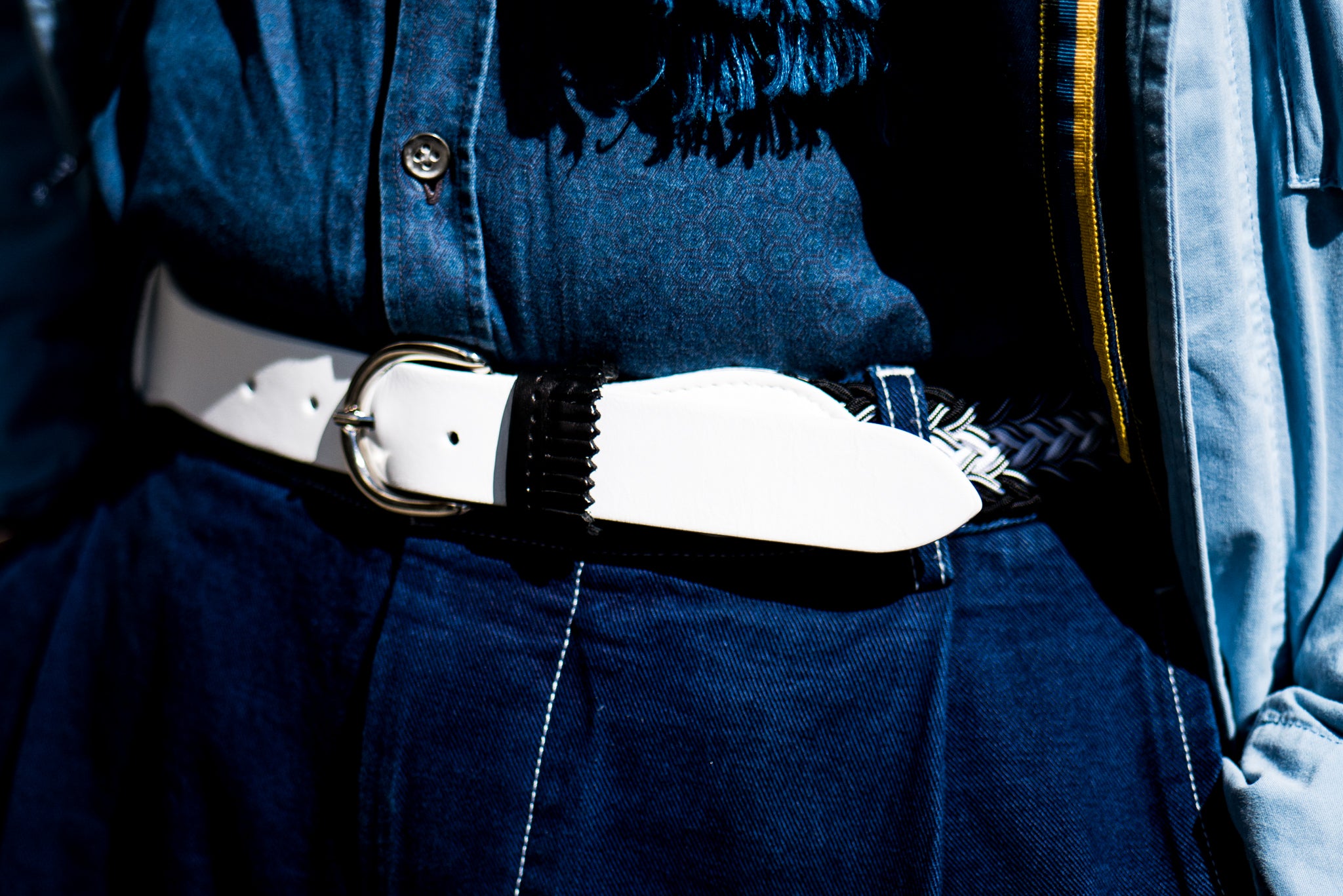 frangia 1° | Leather combination mesh BELT / E