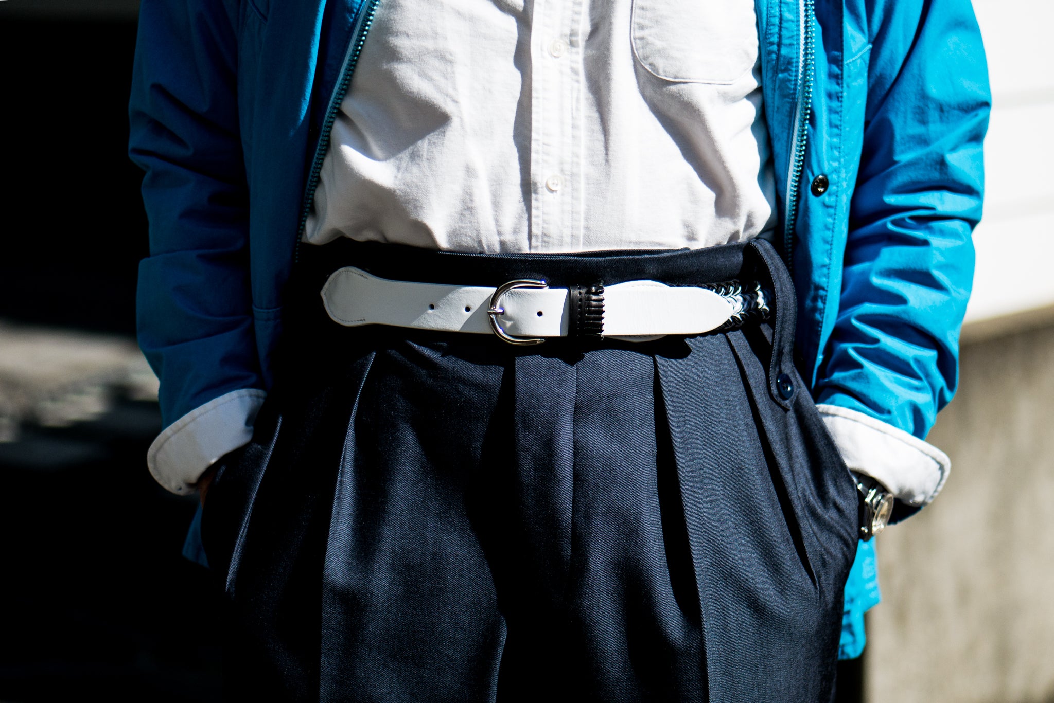 frangia 1° [Leather combination mesh BELT / E]