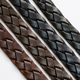 leather western mesh belt /  SILVER BUCKLE