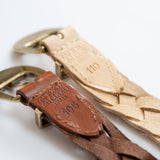 leather western mesh belt /  GOLD BUCKLE