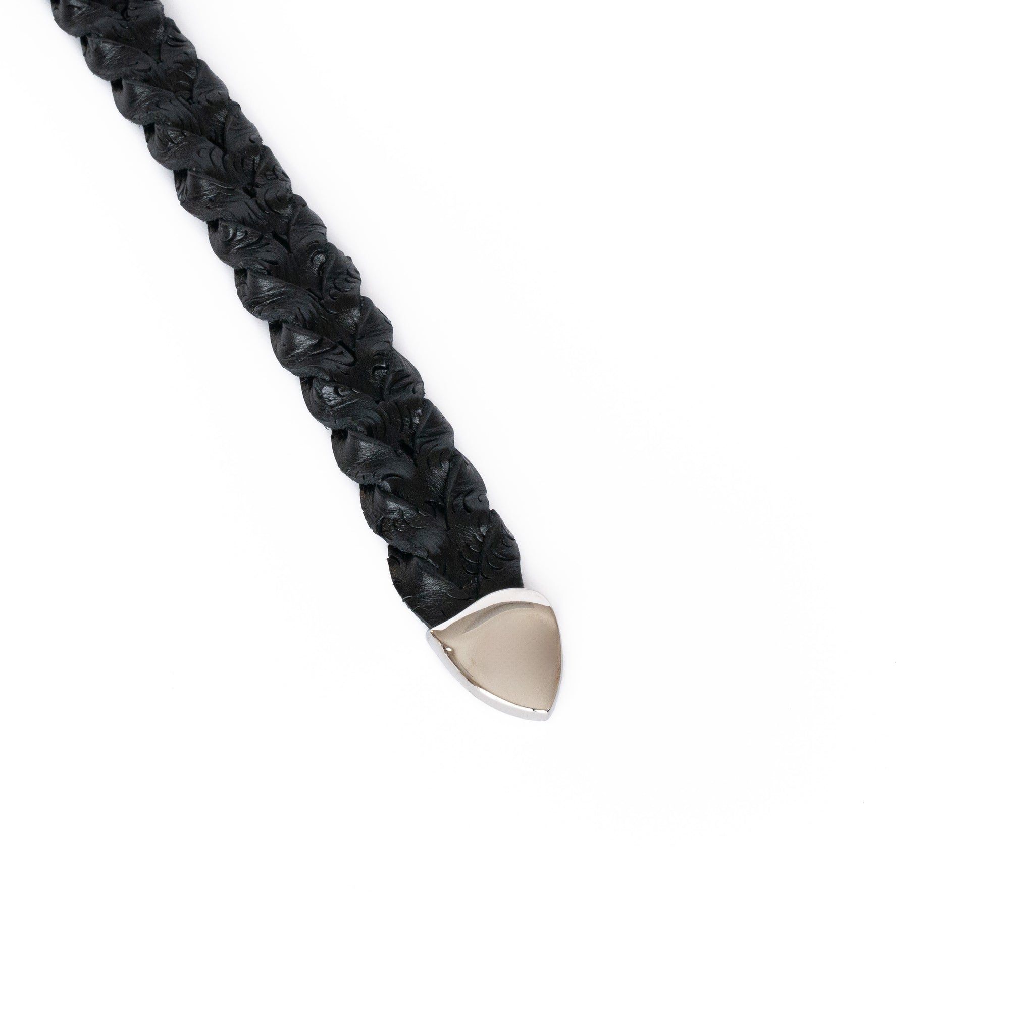 HAND-BRAIDED / puntale cutting mesh BELT /  SILVER BUCKLE