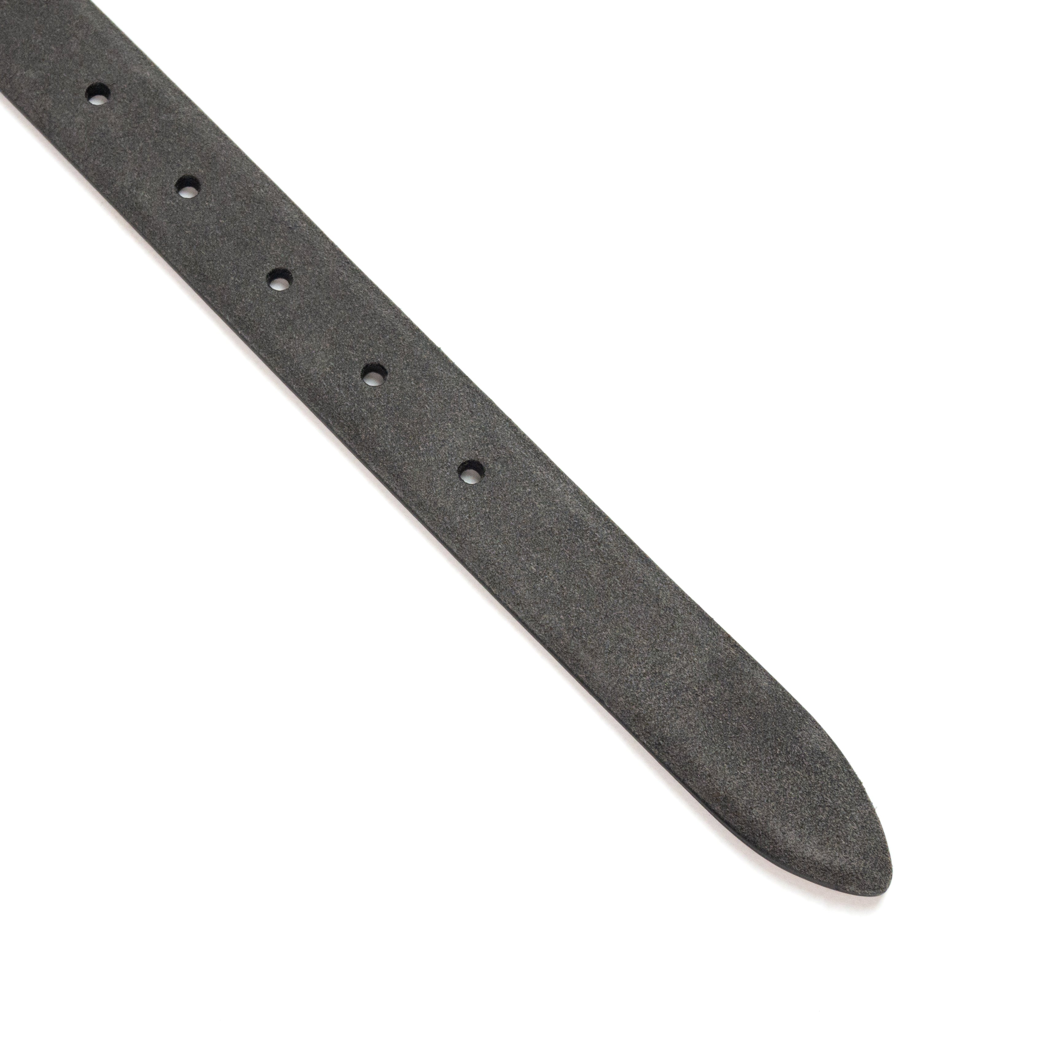 TWIST BUCKLE SUEDE BELT / SILVER BUCKLE