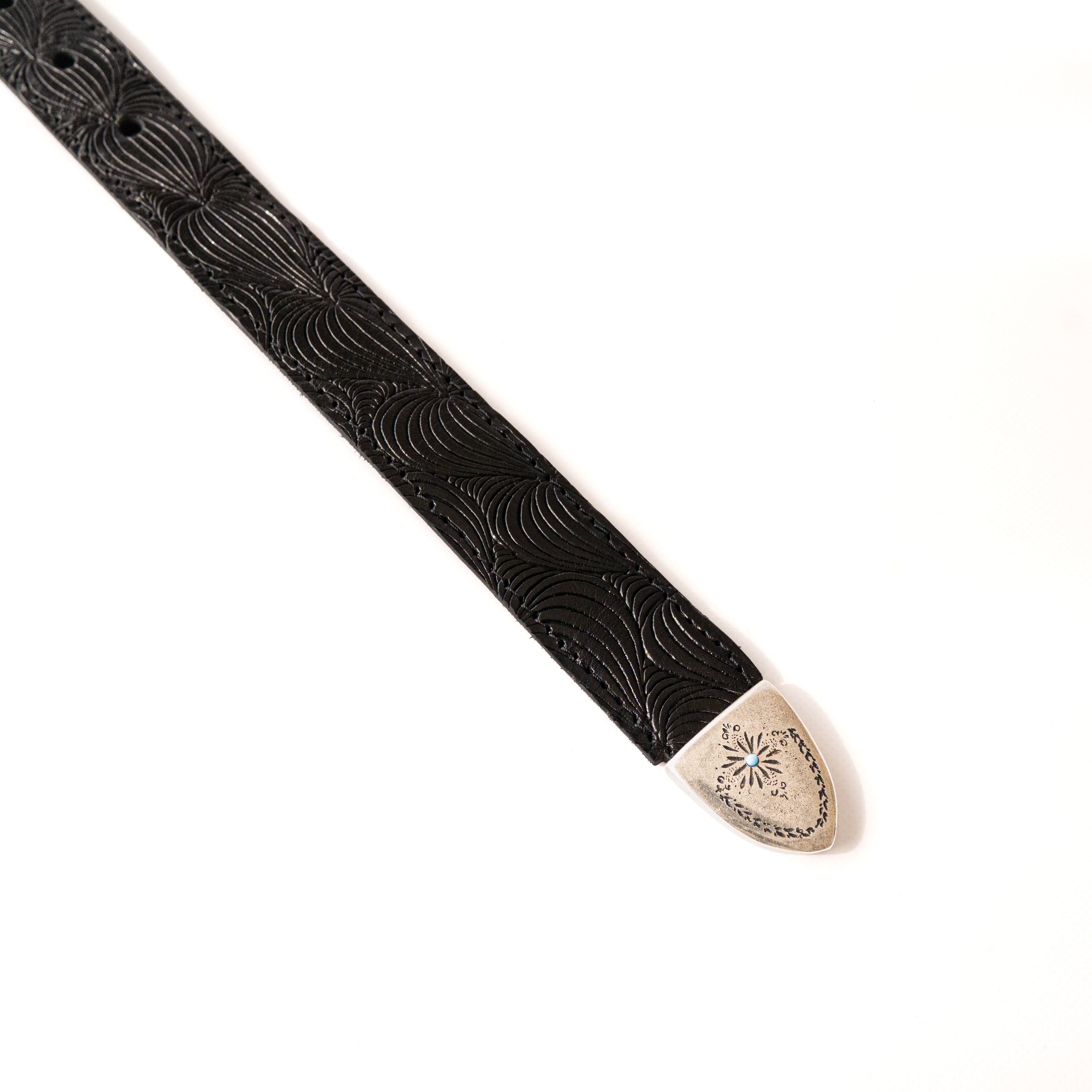 WESTERN COMBINATION MESH BELT / FRONT EMBOSSED LEATHER