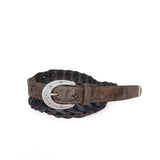 WESTERN COMBINATION MESH BELT / FRONT EMBOSSED LEATHER